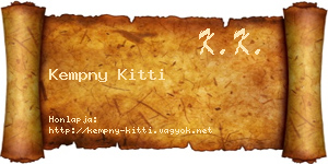 Kempny Kitti névjegykártya